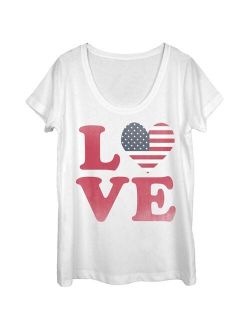 Women's Lost Gods Fourth of July  Love Scoop Neck