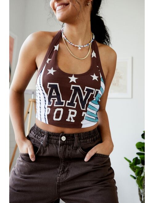 Urban Outfitters UO Spliced Collegiate Halter Top