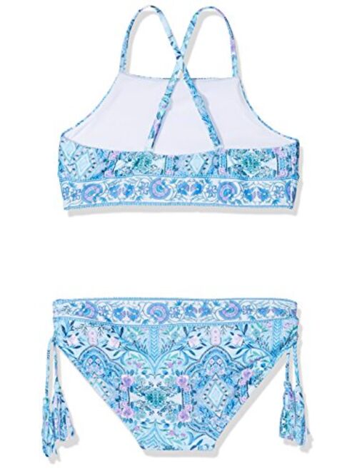 Seafolly Girls' Big Tankini Swimsuit Set, Aqua Sky, 8