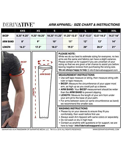 DERIVATIVE Thermal Arm Sleeves - Unisex Rib Knit Arm Warmers for Men & Women