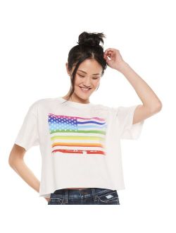 Juniors' Rainbow Flag Graphic Tee
