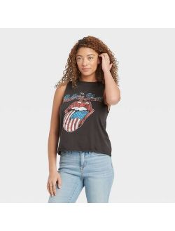 Women's Rolling Stones Americana Graphic Tank Top - Black