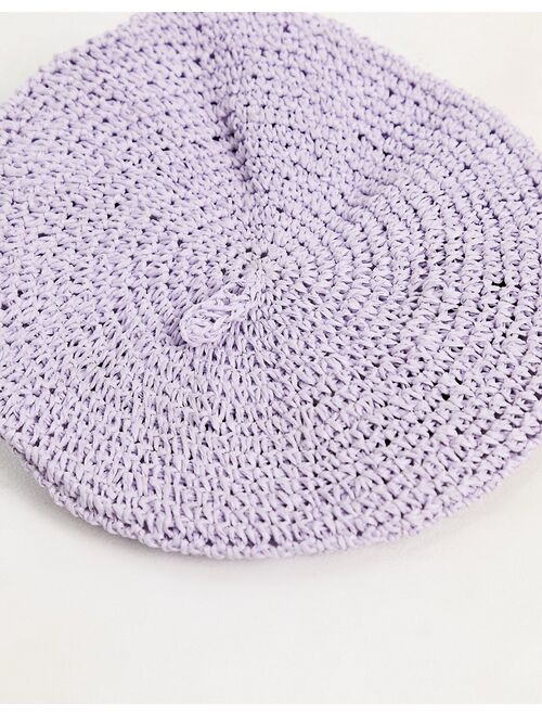 My Accessories London lilac beret in crochet