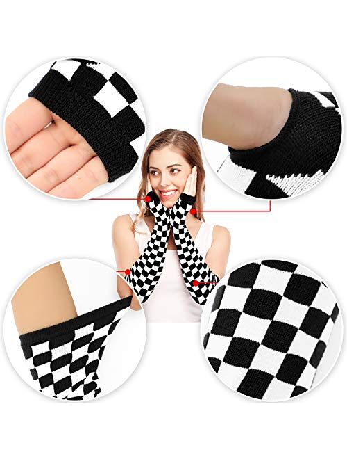 Bienvenu Arm Warmers Goth for Women Fingerless Gloves Long Mittens