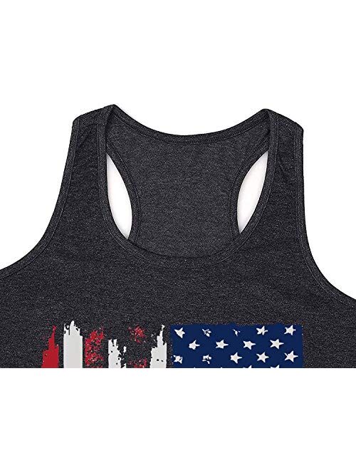 American Flag Tank Top Shirt Women Patriotic Stars Stripes T Shirt Top Sleeveless Summer Graphic Tank Top Shirts