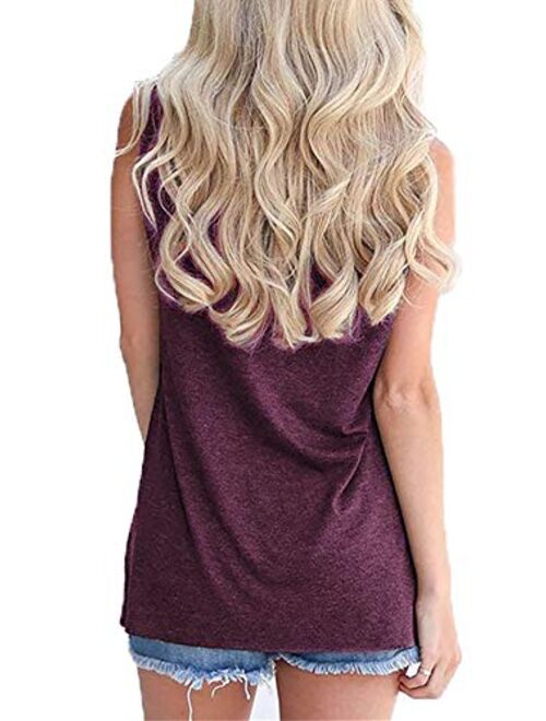 NANYUAYA Womens USA Flag Print Tank Top Stars Striped Graphic Sleeveless Shirts 4th of July Patriotic Tee Tops