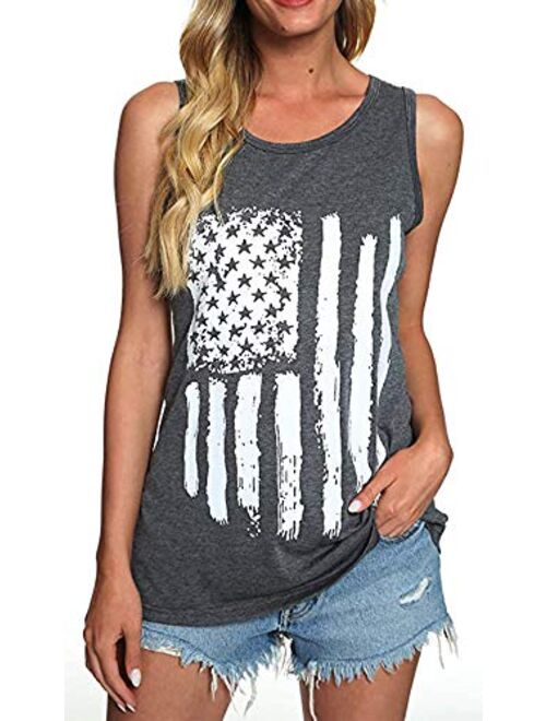 Womens American Flag Tank Tops Sleeveless Patriotic Shirts USA 4th of July Tops Novelty Tanks