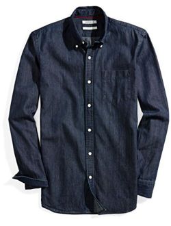 Men's Slim-Fit Long-Sleeve Denim Shirt