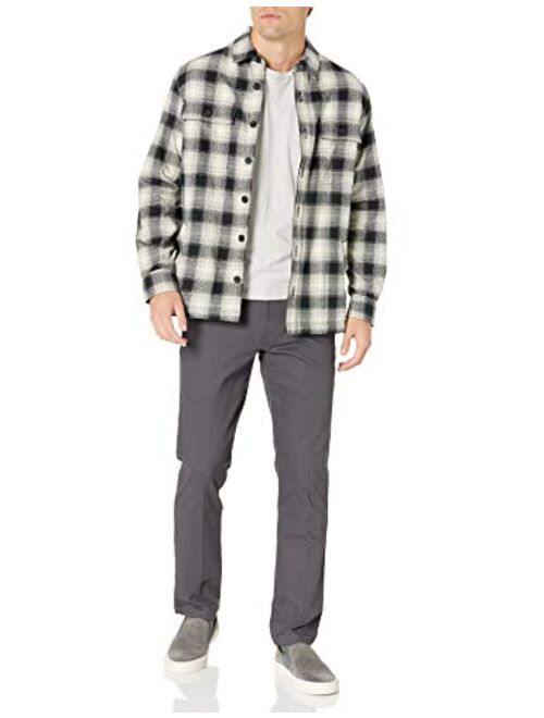 Amazon Brand - Goodthreads Men's Sherpa Lined Long-Sleeve Flannel Shirt Jacket