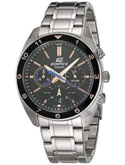 Men's Edifice Quartz Watch with Stainless Steel Strap, Silver, 21.7 (Model: EFV-590D-1AVCR)