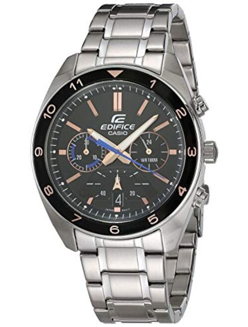 Casio Men's Edifice Quartz Watch with Stainless Steel Strap, Silver, 21.7 (Model: EFV-590D-1AVCR)
