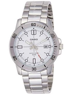 MTP-VD01D-7EV Men's Enticer Stainless Steel White Dial Casual Analog Sporty Watch