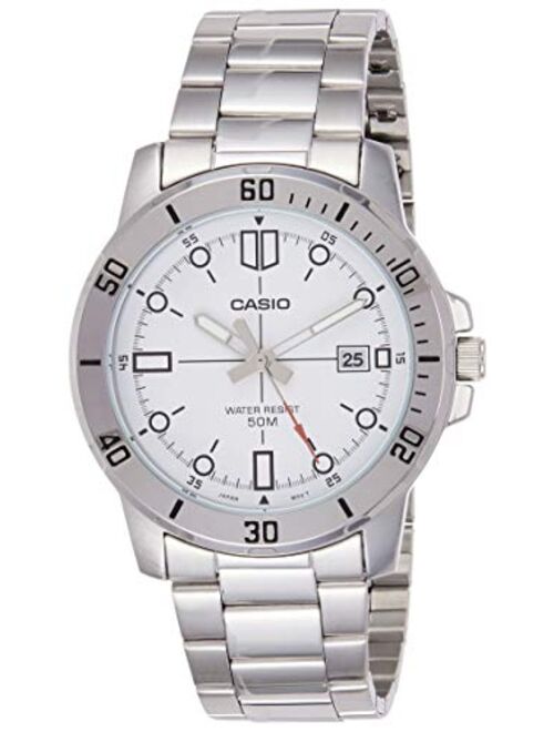 Casio MTP-VD01D-7EV Men's Enticer Stainless Steel White Dial Casual Analog Sporty Watch
