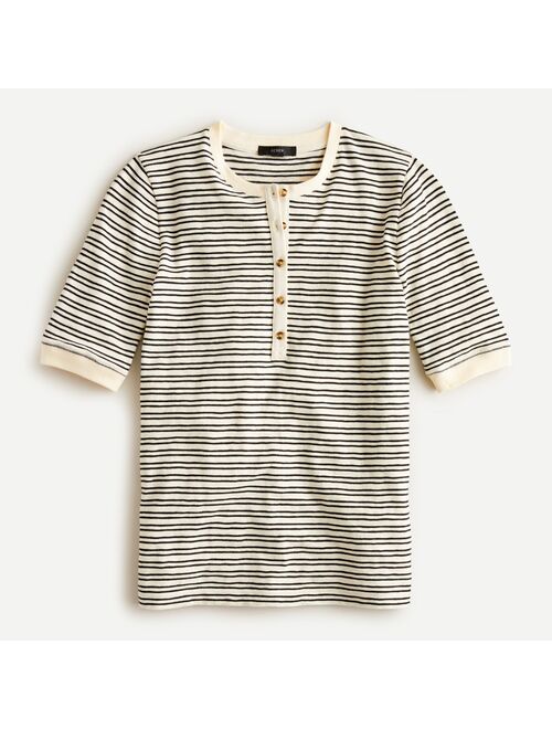 J.Crew Slub cotton henley T-shirt in stripe