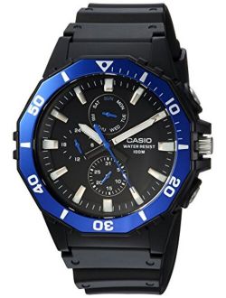 Men's Sports Analog-Quartz Watch with Resin Strap, Black, 21 (Model: MRW-400H-2AVCF)