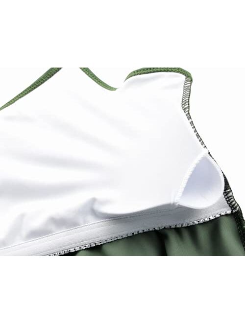 Hilor Women's Ruffled Flounce Tankini Top Flowy Layered Swimsuits Bathing Suits Tiered Swim Tops