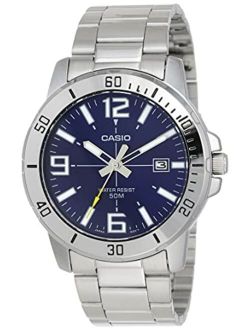 MTP-VD01D-2BV Men's Enticer Stainless Steel Blue Dial Casual Analog Sporty Watch