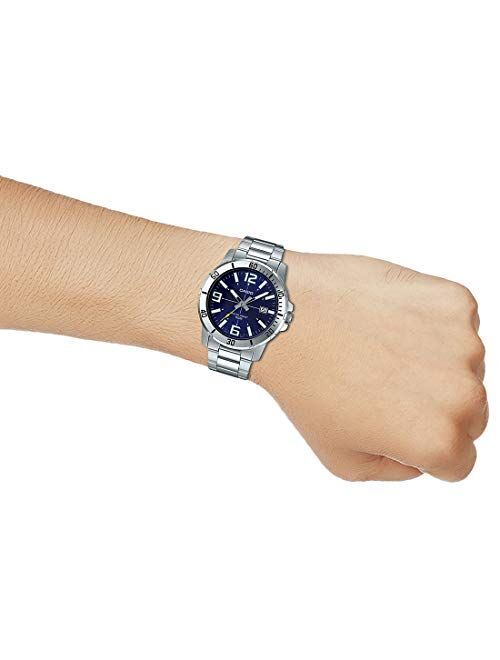Casio MTP-VD01D-2BV Men's Enticer Stainless Steel Blue Dial Casual Analog Sporty Watch