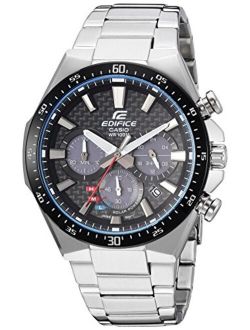Men's Edifice Stainless Steel Quartz Watch with Stainless-Steel Strap, Silver, 20 (Model: EQS-800CDB-1AVCF)