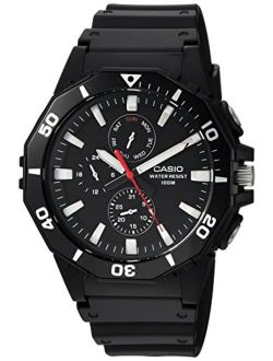 Men's Sports Analog-Quartz Watch with Resin Strap, Black, 21 (Model: MRW-400H-1AVCF)