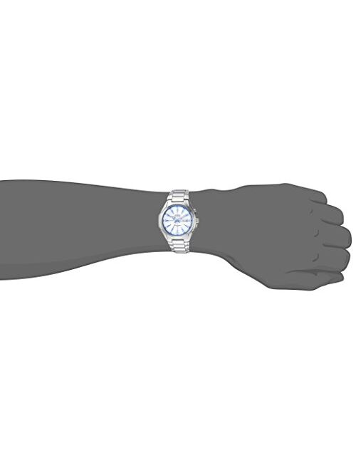 Casio Men's Super Illuminator Quartz Watch with Stainless-Steel Strap, Silver, 21 (Model: MTP-E200D-7A2VCF)