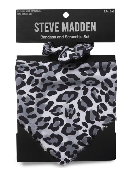 Steve Madden Cotton Leopard-Print Bandana & Scrunchie Set