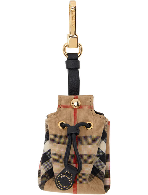 Burberry Beige Check Pouch Keychain