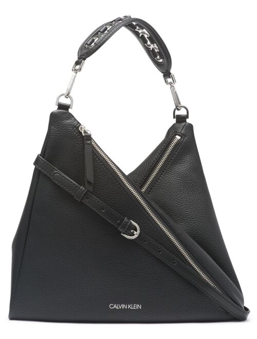 Calvin Klein Women's Leather Geo Small Hobo Bag
