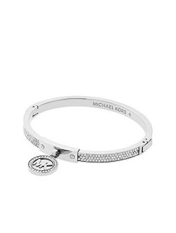 Silver Tone Fulton Hinge Bangle Bracelet