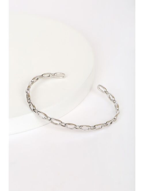 Lulus Let's Link Later Silver Chain Link Bracelet