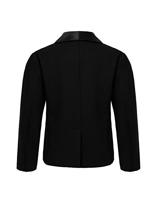 YOOJIA Boys Blazer Formal Dress Black Turn-Down Collar Wedding Boy Jacket Coat Top