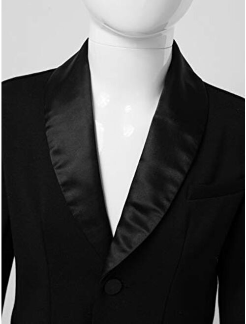 YOOJIA Boys Blazer Formal Dress Black Turn-Down Collar Wedding Boy Jacket Coat Top