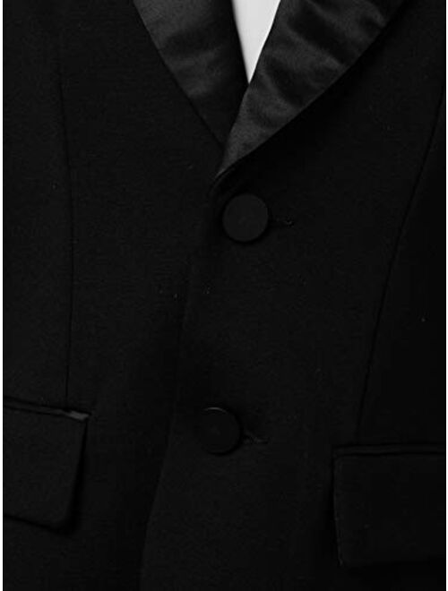 YOOJIA Boys Blazer Formal Dress Black Turn-Down Collar Wedding Boy Jacket Coat Top