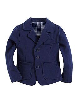 BPrince Boys Solid Color Turndown Collar 3 Button Soft Cotton Classy Blazer
