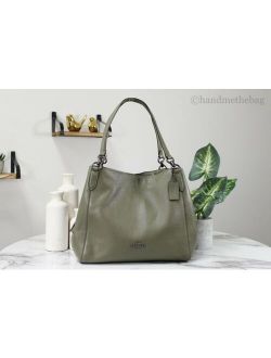 80268 Hallie Kelp Pebbled Leather Shoulder Satchel Bag Hobo Handbag Purse