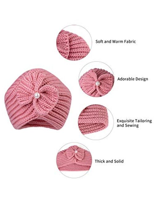 Century Star Baby Hats Warm Knit Baby Winter Hats Toddler Girl Beanie Hat Baby Girls Bows Hats Toddler Beanie Cap with Knot