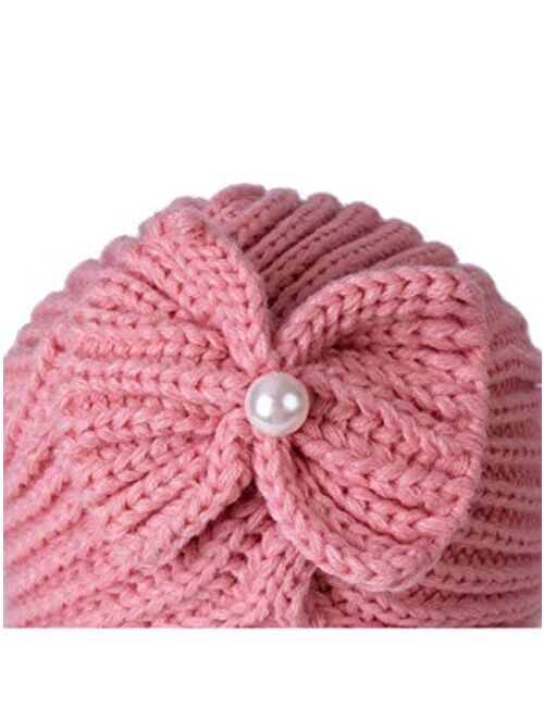 Century Star Baby Hats Warm Knit Baby Winter Hats Toddler Girl Beanie Hat Baby Girls Bows Hats Toddler Beanie Cap with Knot