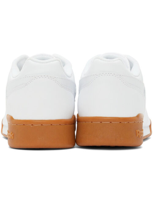 Reebok White Leather Workout Plus Sneakers