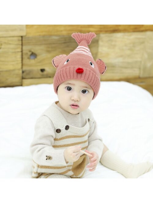 2021 Newborn Girl Boy Baby Hat Infant Winter Warm Cartoon Earflap Knit Crochet Beanie bunny hat bonnet enfant garçon шапка шапка