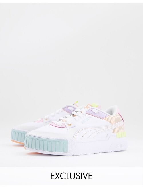 Puma Cali Sport sneakers in white multi with patchwork details - exclusive to ASOS