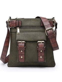 Women Lightweight Crossbody Bags Soft Vegan Leather Messenger Bag Shoulder Bag Travel Purse