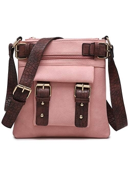 Women Lightweight Crossbody Bags Soft Vegan Leather Messenger Bag Shoulder Bag Travel Purse