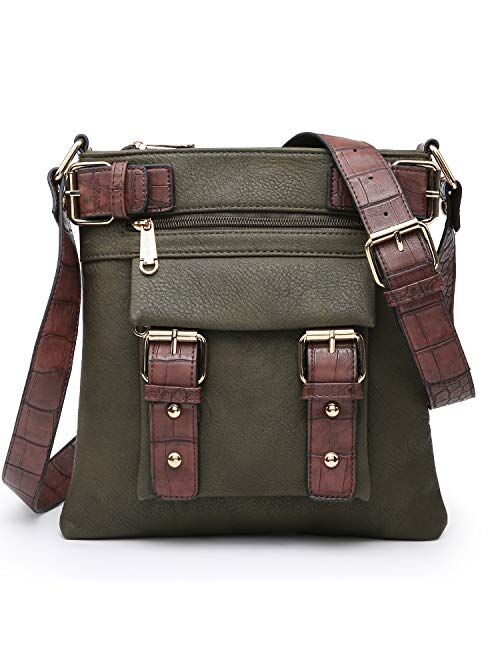Dasein Women Lightweight Crossbody Bags Soft Vegan Leather Messenger Bag Shoulder Bag Travel Purse