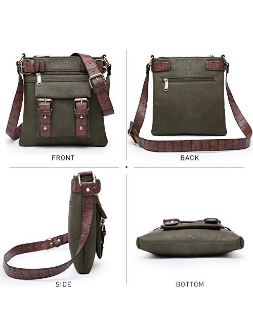 Dasein Women Lightweight Crossbody Bags Soft Vegan Leather Messenger Bag Shoulder Bag Travel Purse