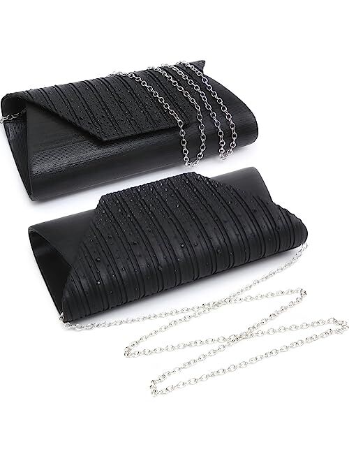 Dasein Evening Bag for Women Glitter Rhinestone Wedding Evening Purse Envelope Clutch Crossbody Shoulder Bags