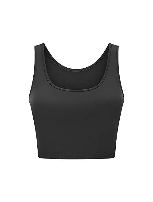 Tank Tops for Women with Built in Bra,Women's Longline Padded Sports Bra Fitness Workout Tank Tops Running Yoga Shirts