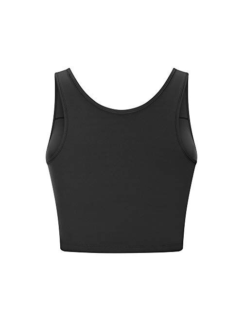 Tank Tops for Women with Built in Bra,Women's Longline Padded Sports Bra Fitness Workout Tank Tops Running Yoga Shirts