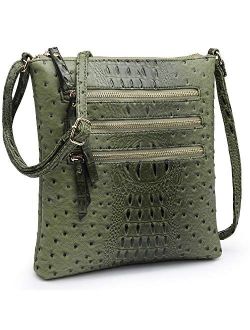 Women Functional Multi Pocket Crossbody Bag Lightweight Travel Shoulder Bag