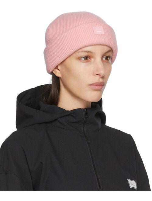 Acne Studios SSENSE Exclusive Pink Wool Patch Beanie