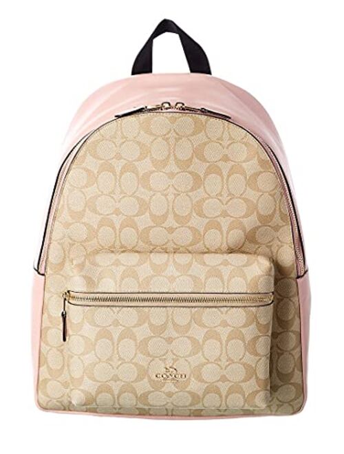 Coach Charlie Signature Canvas & Leather Backpack, Brown